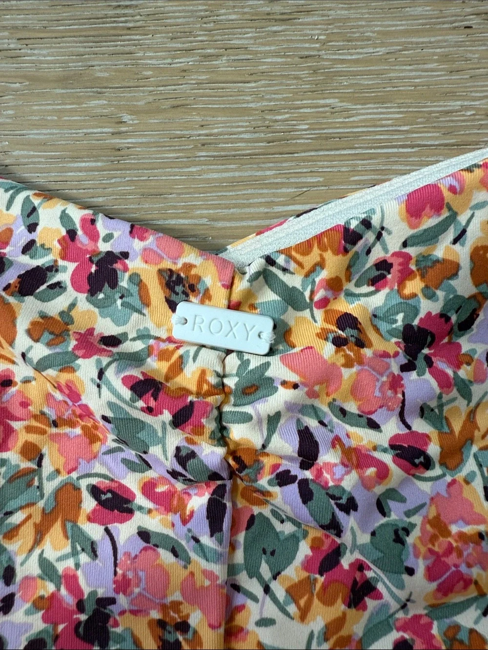 Roxy Floral Tie-Side Bikini Bottom — White, Pink, Yellow Size XS